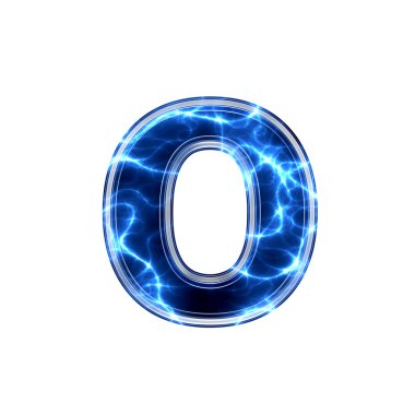 Electric 3d letter - o clipart