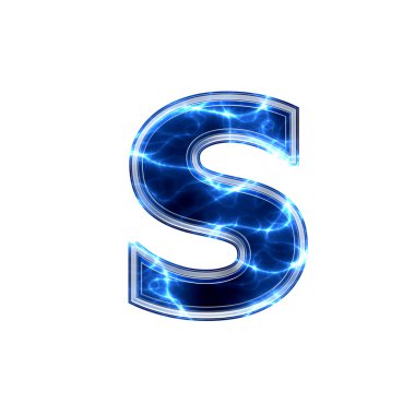 Electric 3d letter - s clipart