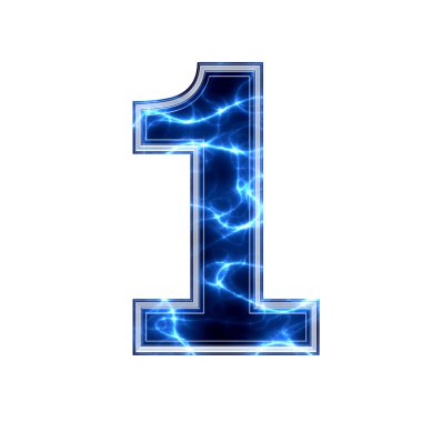 Electric 3d digit - 1 clipart