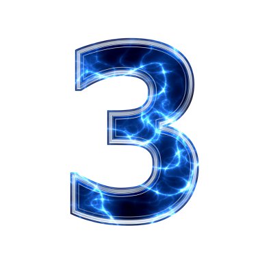 Electric 3d digit - 3 clipart