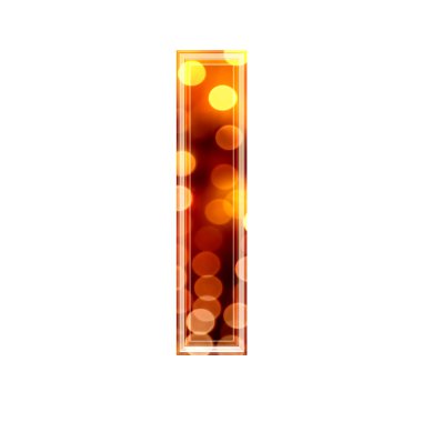 3d letter with glowing lights texture - l clipart