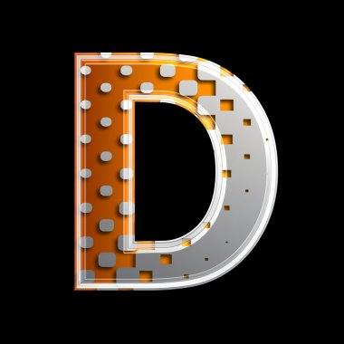 Halftone 3d letter - D clipart