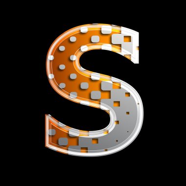 Halftone 3d letter - S clipart