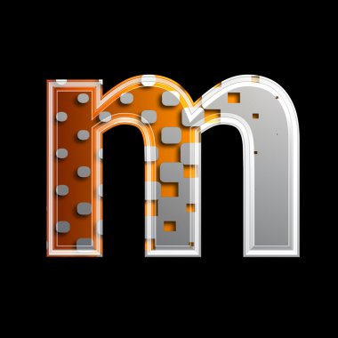 Halftone 3d letter - M clipart