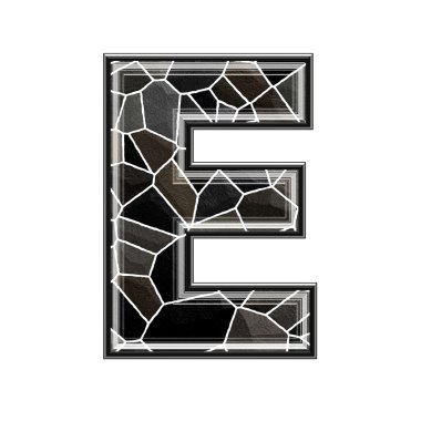 Abstract 3d letter with stone wall texture - E clipart