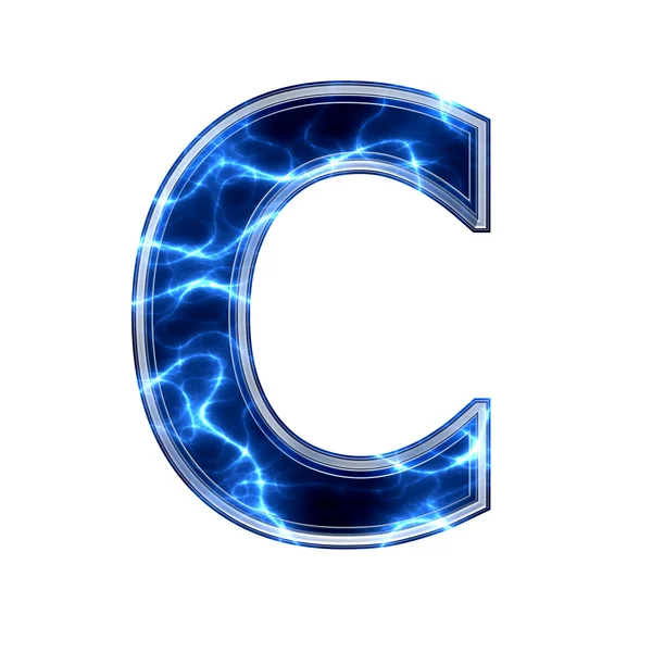Elektrische 3D-Buchstaben auf weißem Hintergrund - c — Stockfoto