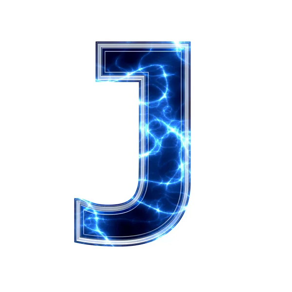 Электрическая 3d буква на белом фоне - j — стоковое фото
