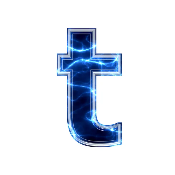 Electric 3d letter - t — Stock Photo, Image