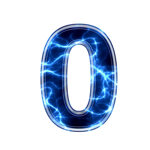 Electric 3d digit - 0 — Stock Photo, Image