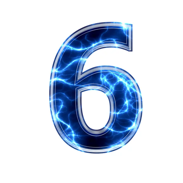 Electric 3d digit - 6 — Stock Photo, Image