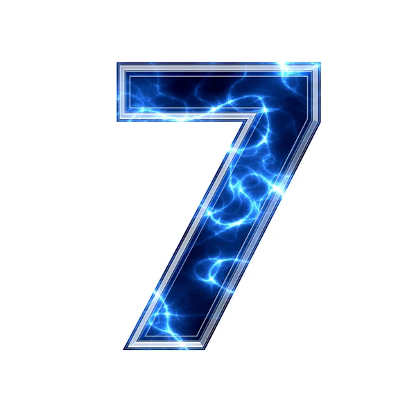 Elektrická 3d číslice - 7 — Stock fotografie