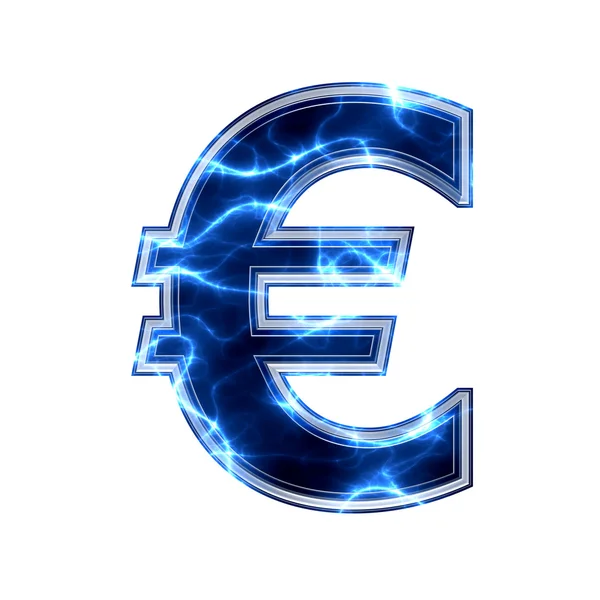Electric 3d euro currency sign — Stock Photo, Image