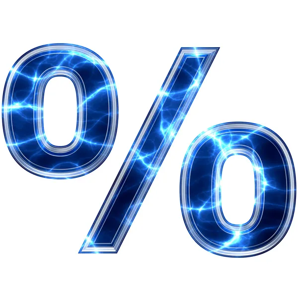 Electric 3d percent sign — Stock Photo, Image