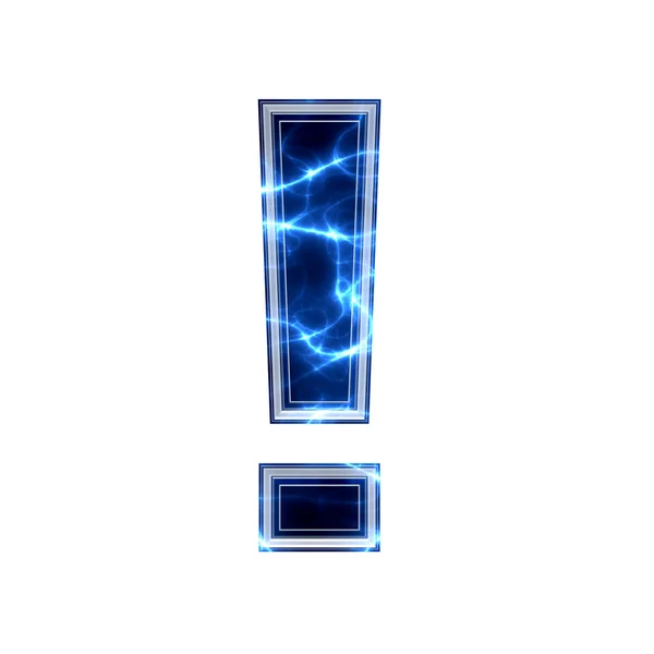 Electric 3d exclamation point — Stock Photo, Image