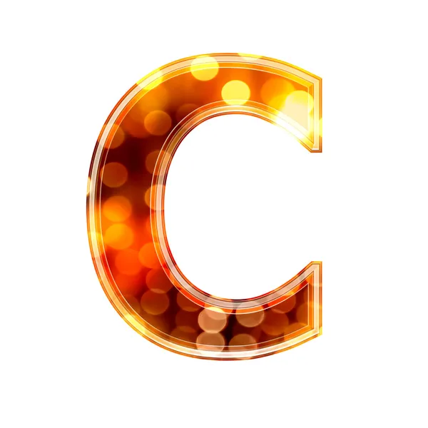 3d letter with glowing lights texture - C — Stock Photo, Image