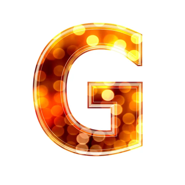 3-я буква с текстурой перламутровых огней - G — стоковое фото