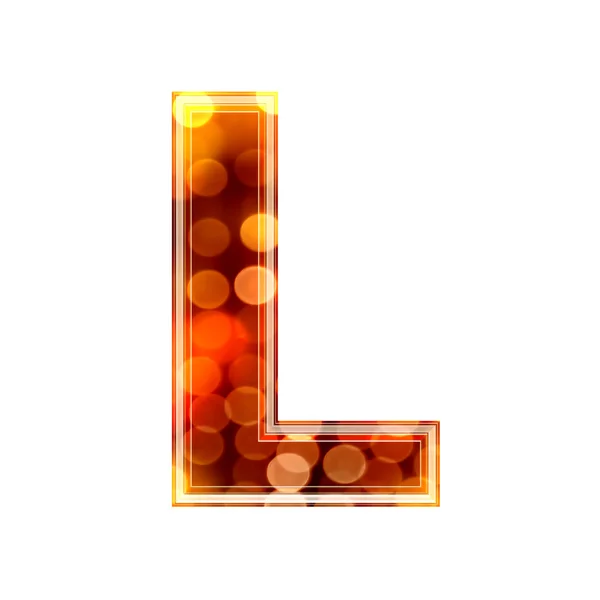 3d letter with glowing lights texture - L — Stock Photo, Image