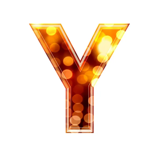 3d litera ze świecącymi światłami tekstury - Y — Zdjęcie stockowe