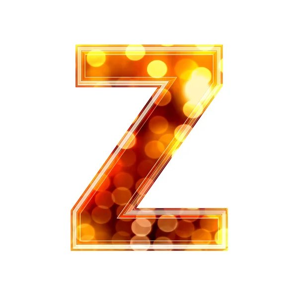 3d letter with glowing lights texture - Z — Stock Photo, Image