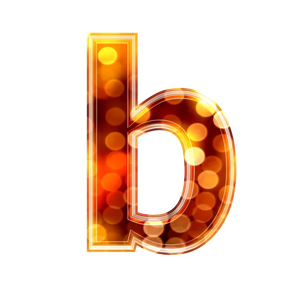 3d letter with glowing lights texture - b — Stock Photo, Image