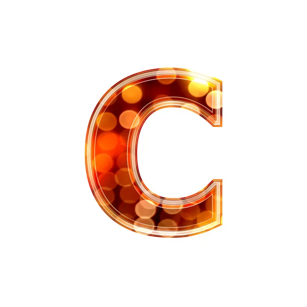 3d letter met gloeiende lichten textuur - C — Stockfoto
