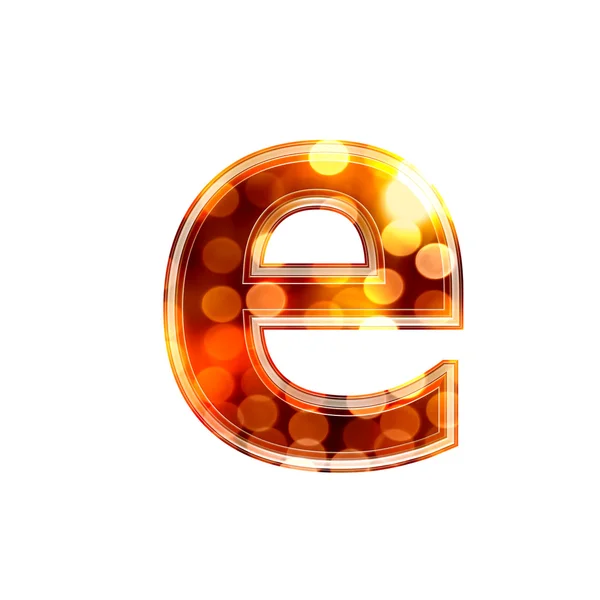 3d letra com luzes brilhantes textura - E — Fotografia de Stock