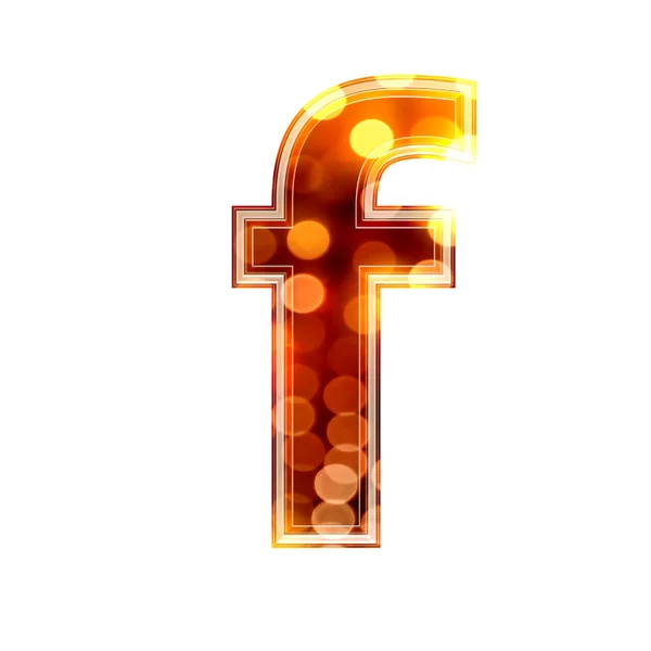 3d letter with glowing lights texture - f — Stock Photo, Image