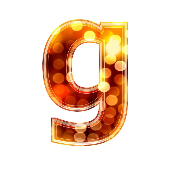3d letter with glowing lights texture - g — Stock Photo, Image