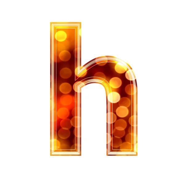 3d letter with glowing lights texture - h — Stock Photo, Image
