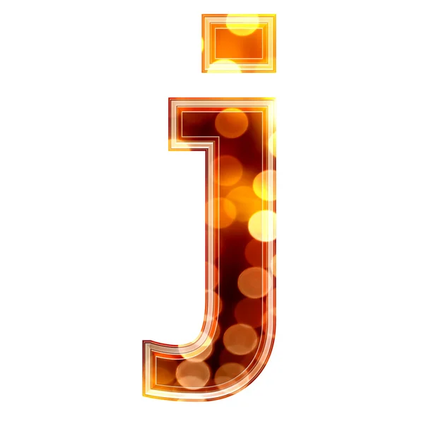 3d letra com luzes brilhantes textura - J — Fotografia de Stock