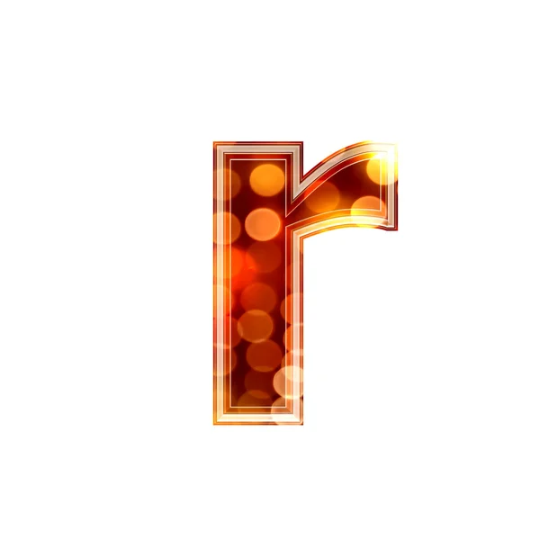 3d letter with glowing lights texture - r — Stock Photo, Image