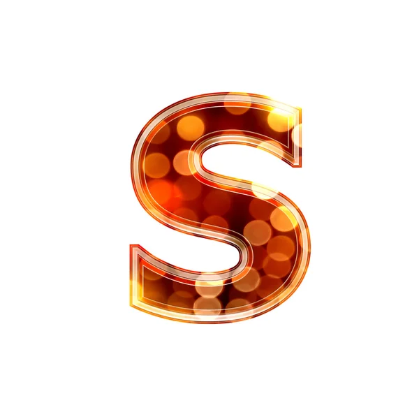 3d letter with glowing lights texture - s — Stock Photo, Image
