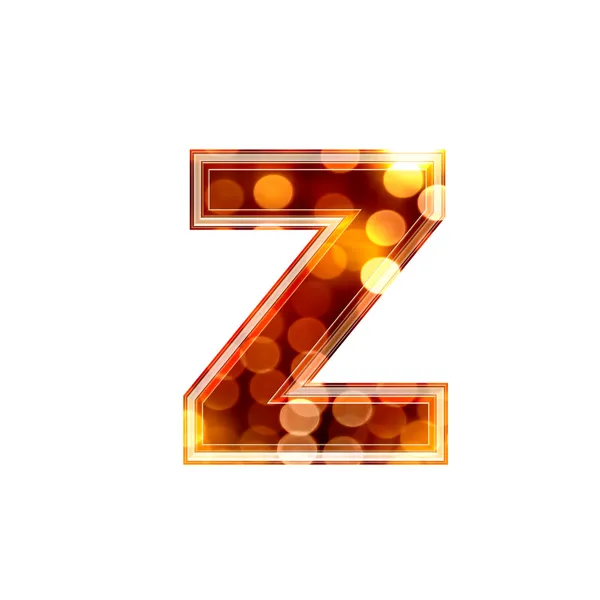 3d letter with glowing lights texture - z — Stock Photo, Image