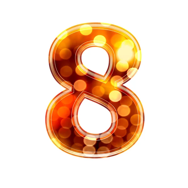 3d digit with glowing lights texture - 8 — Stock Photo, Image
