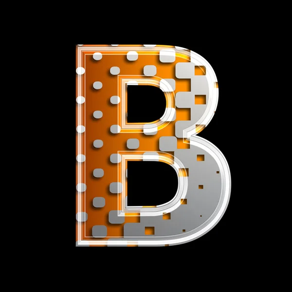 Halftone 3d letter - B — Stock Photo, Image