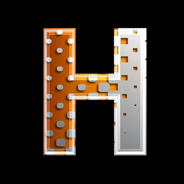 Halftone 3D-brief - h — Stockfoto