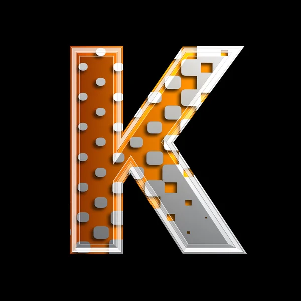 Halftone 3d letter - K — Stock Photo, Image