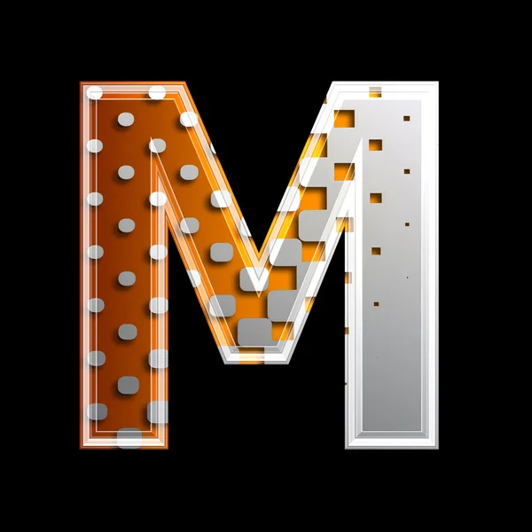 Halftone 3d letter - M — Stock Photo, Image