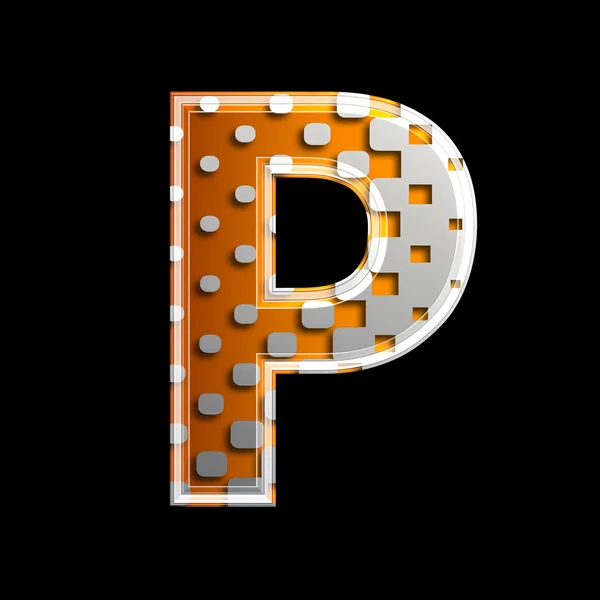 Halftone 3d letter - P — Stock Photo, Image