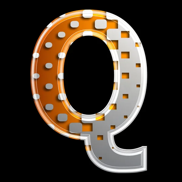 Mezzatinta lettera 3d - Q — Foto Stock