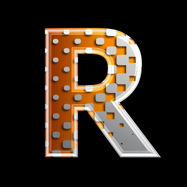 Halftone 3D-letter - r — Stockfoto