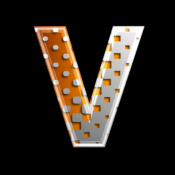 Halftone 3d letter - V — Stock Photo, Image