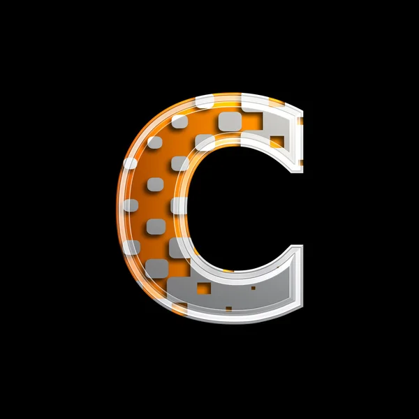 Halftone 3d letter - C — Stock Photo, Image