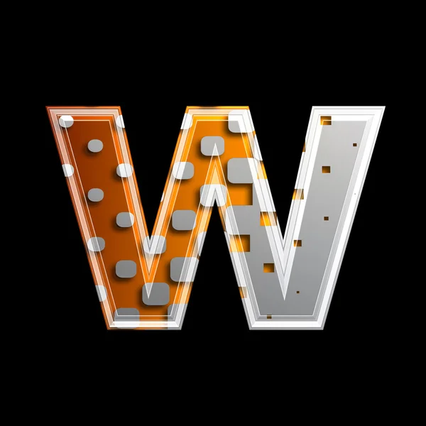 Напівтонова 3d літера - W — стокове фото