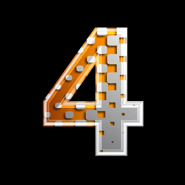Polotónovaná 3D číslice - 4 — Stock fotografie