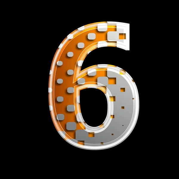 Polotónovaná 3D číslice - 6 — Stock fotografie