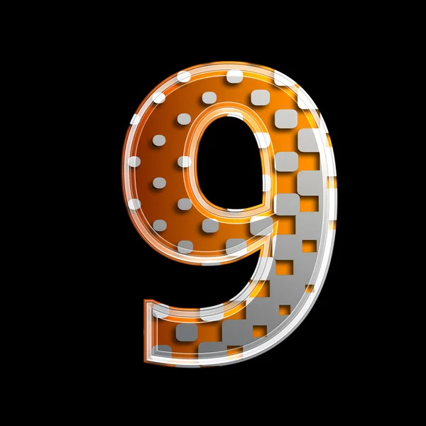 Polotónovaná 3D číslice - 9 — Stock fotografie