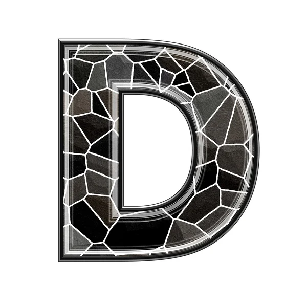 Abstrakte 3D-Buchstaben mit Steinwandstruktur - d — Stockfoto