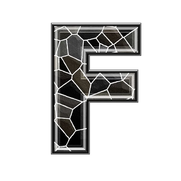 Абстрактная трехмерная буква с текстурой каменной стены - Ф. — стоковое фото