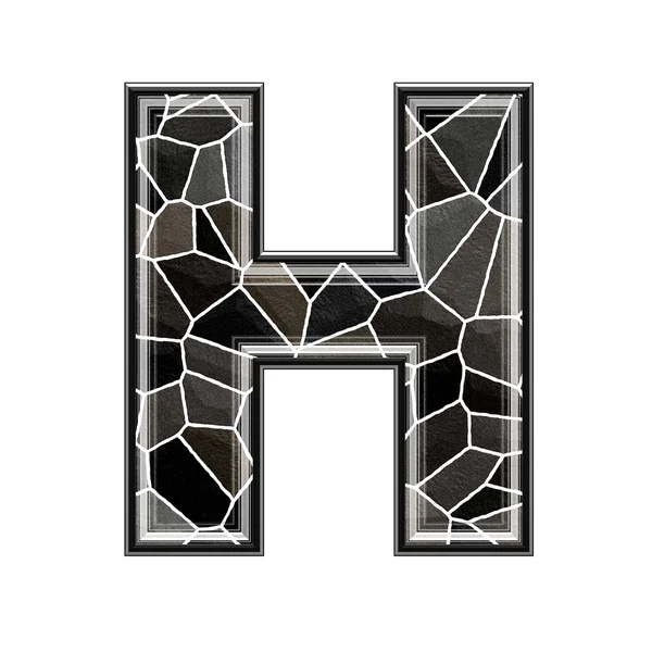 Абстрактна 3d літера з текстурою кам'яних стін H — стокове фото